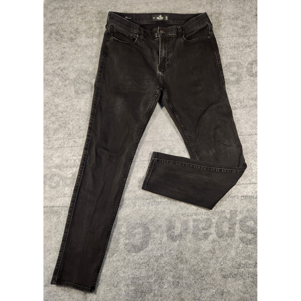 Hollister Jeans Men's 34x31 Black Tapered Leg Advanced Stretch Denim